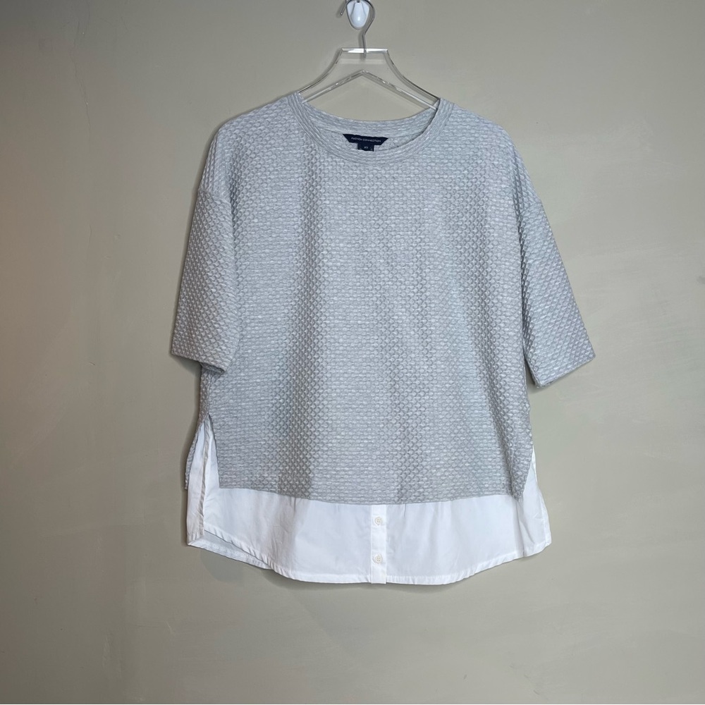 French Connection Dixie Top with Shirt Underlay